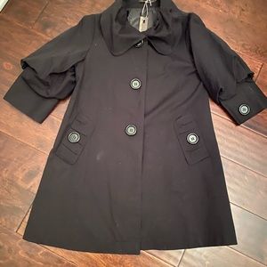 Hazel Black dress trench jacket size M with buttons
